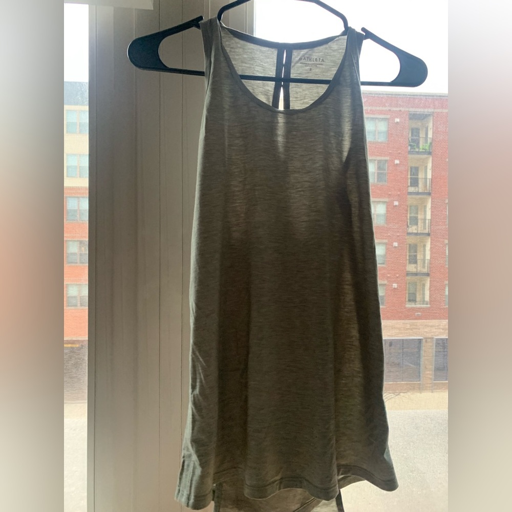 ATHLETA Olive Green Open Back Criss Cross Tank